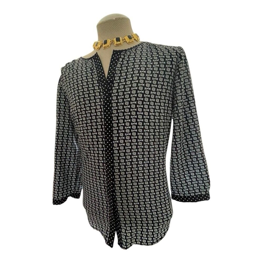 Talbots Equestrian Chain Link Button Down Blouse … - image 5